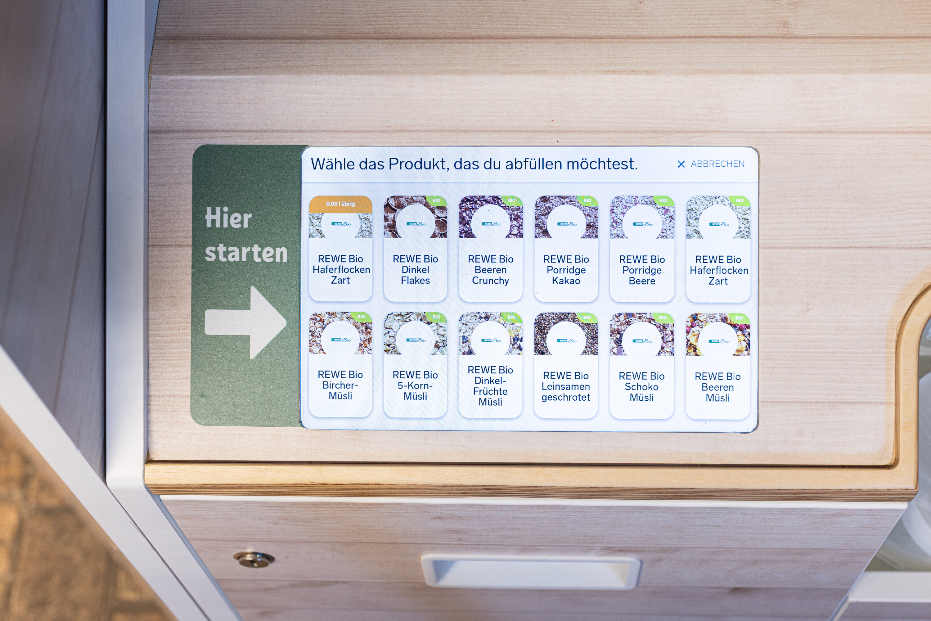 Display der Unverpackt-Station