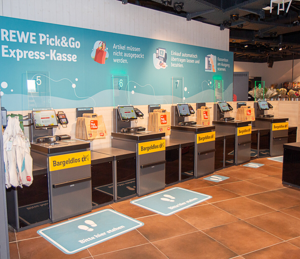 Innenansicht Selfcheckout Kassen